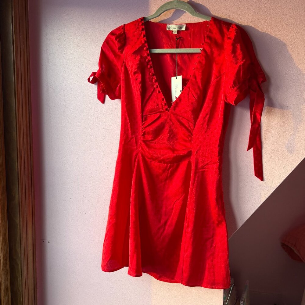 Red Mini Dress - spring dress - date night outfit - Picture 3 of 8